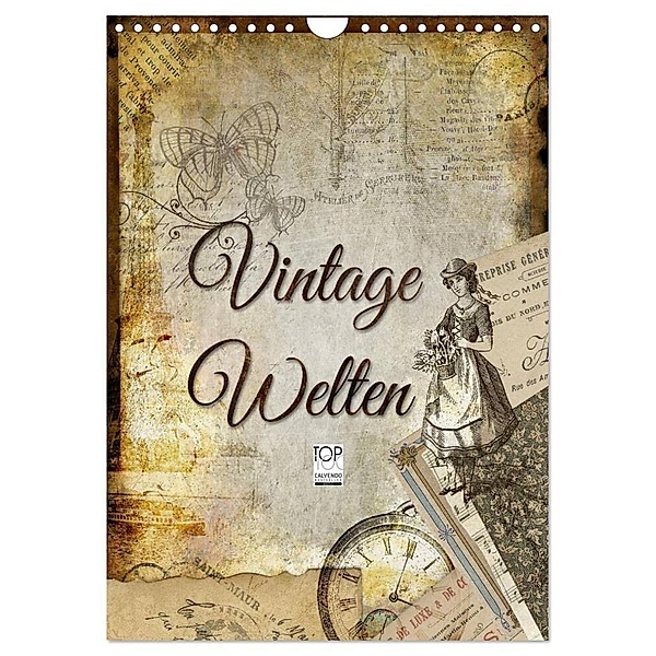 Vintage Welten (Wandkalender 2024 DIN A4 hoch), CALVENDO Monatskalender, Kathleen Bergmann