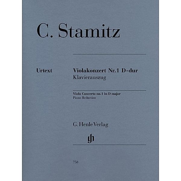 Violakonzert Nr. 1 D-Dur, Klavierauszug, Carl Stamitz - Violakonzert Nr. 1 D-dur