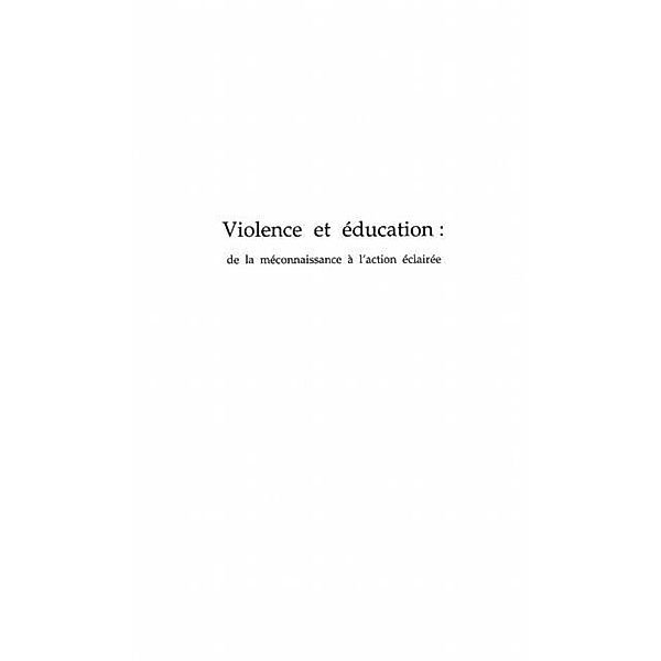 VIOLENCE ET EDUCATION / Hors-collection, Collectif