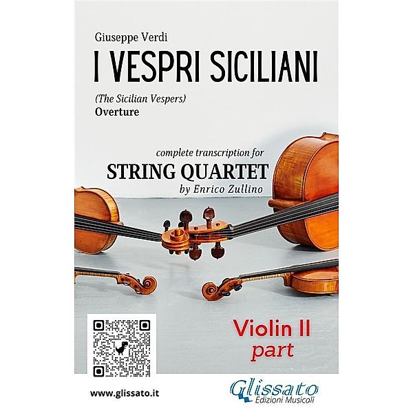 Violin II part of I Vespri Siciliani for String Quartet / I Vespri Siciliani - String Quartet Bd.2, Giuseppe Verdi, A Cura Di Enrico Zullino