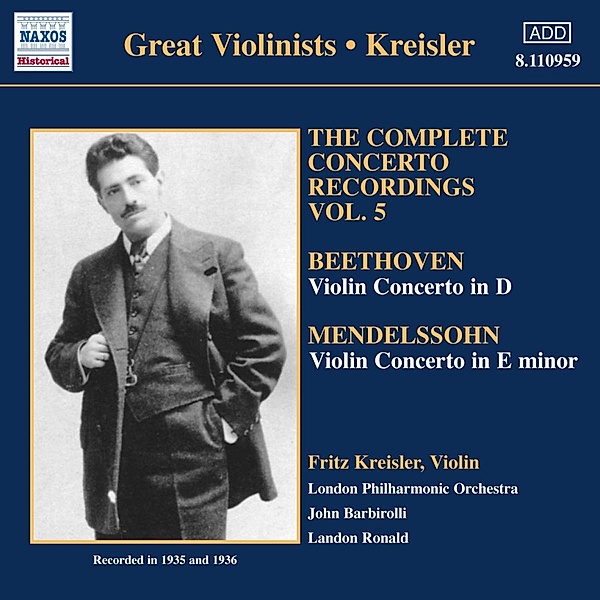 Violinkonzerte, Fritz Kreisler, Barbirolli, Rona