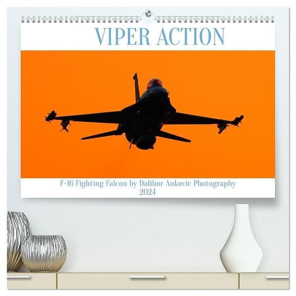 VIPER ACTION - F-16 FIGHTING FALCON (hochwertiger Premium Wandkalender 2024 DIN A2 quer), Kunstdruck in Hochglanz, DALIBOR ANKOVIC
