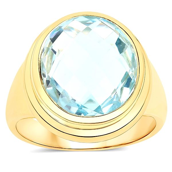 Vira Jewels Ring 925/- Sterling Silber Blautopas beh. hellblau Glänzend 8,17 ct. (Größe: 018 (57,0))