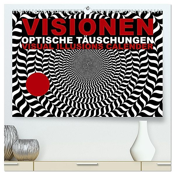 VISIONEN - optische Täuschungen (hochwertiger Premium Wandkalender 2025 DIN A2 quer), Kunstdruck in Hochglanz, Calvendo, steckandose, dmr