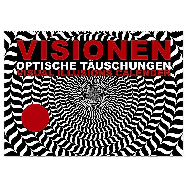 VISIONEN - optische Täuschungen (Wandkalender 2024 DIN A2 quer), CALVENDO Monatskalender, steckandose, dmr