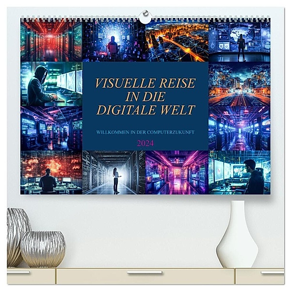 Visuelle Reise in die digitale Welt (hochwertiger Premium Wandkalender 2024 DIN A2 quer), Kunstdruck in Hochglanz, Dirk Meutzner