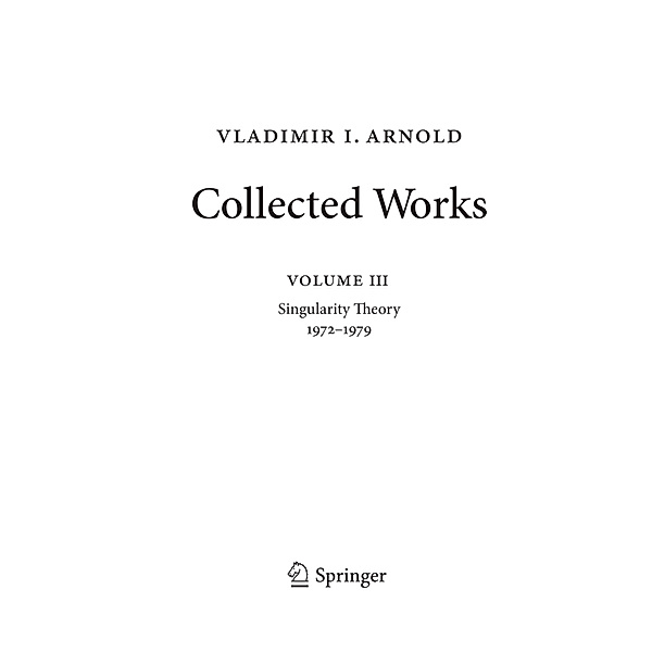 Vladimir Arnold - Collected Works, Vladimir I. Arnold