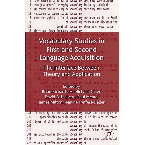 Vocabulary Studies in First and Second Language Acquisition, Brian Richards, David D. Malvern, Paul Meara, James Milton, Jeanine Treffers-Daller