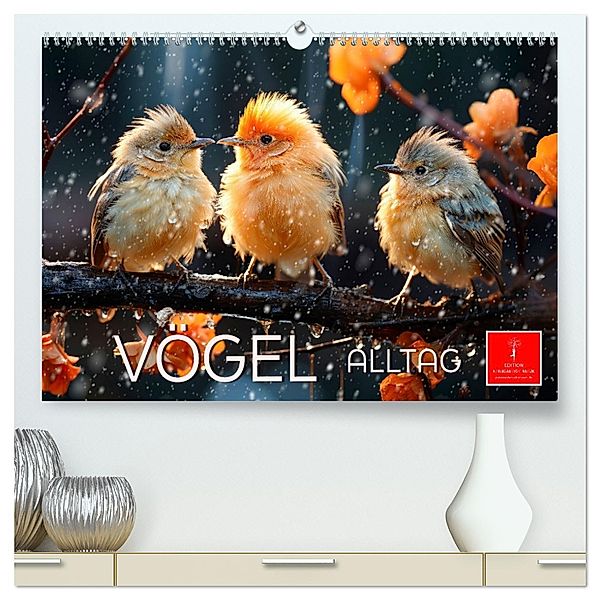 Vögel Alltag (hochwertiger Premium Wandkalender 2024 DIN A2 quer), Kunstdruck in Hochglanz, Calvendo, Peter Roder