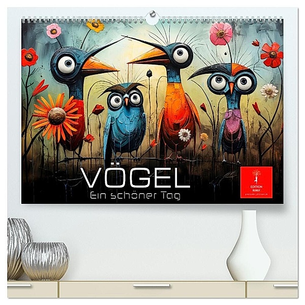 Vögel - ein schöner Tag (hochwertiger Premium Wandkalender 2025 DIN A2 quer), Kunstdruck in Hochglanz, Calvendo, Peter Roder