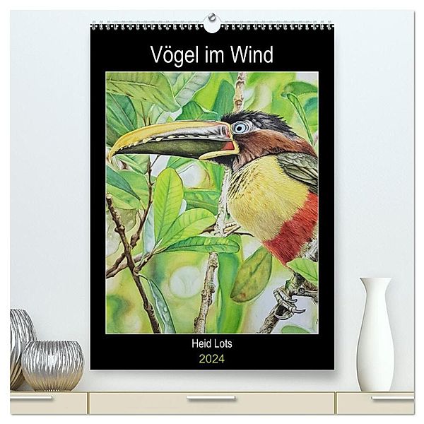 Vögel im Wind (hochwertiger Premium Wandkalender 2024 DIN A2 hoch), Kunstdruck in Hochglanz, Heidi Lots