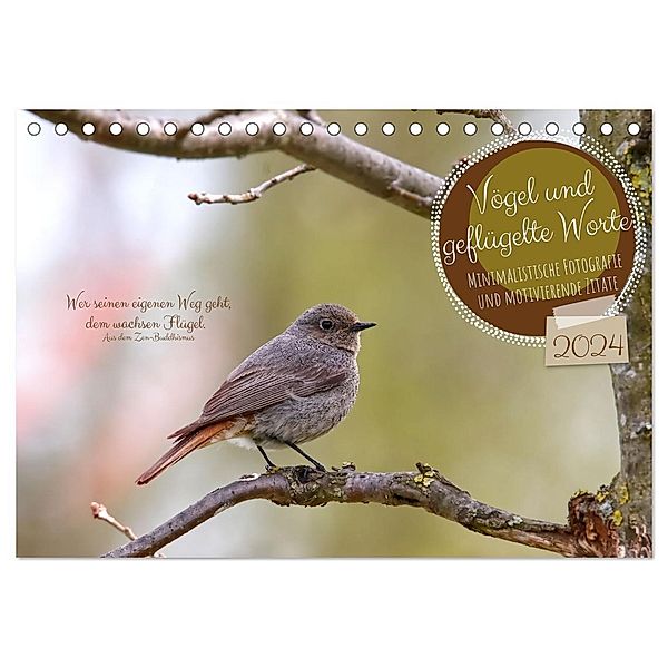 Vögel und geflügelte Worte (Tischkalender 2024 DIN A5 quer), CALVENDO Monatskalender, Sabine Löwer