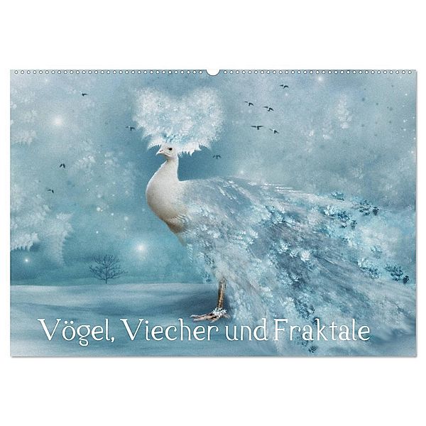 Vögel, Viecher und Fraktale (Wandkalender 2024 DIN A2 quer), CALVENDO Monatskalender, Calvendo