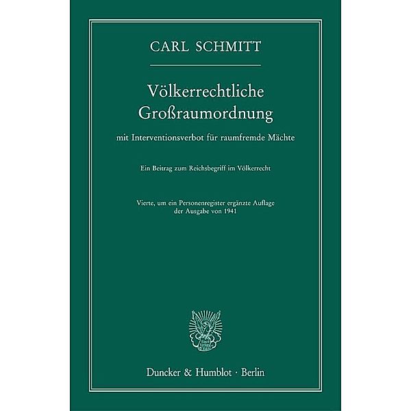 Völkerrechtliche Großraumordnung, Carl Schmitt