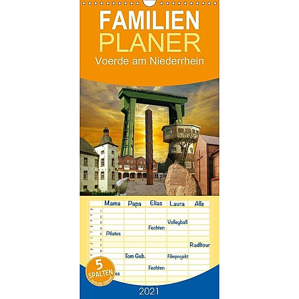 Voerde am Niederrhein - Familienplaner hoch (Wandkalender 2021 , 21 cm x 45 cm, hoch), Christine Daus