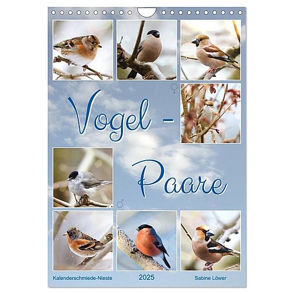 Vogel-Paare (Wandkalender 2025 DIN A4 hoch), CALVENDO Monatskalender, Calvendo, Sabine Löwer