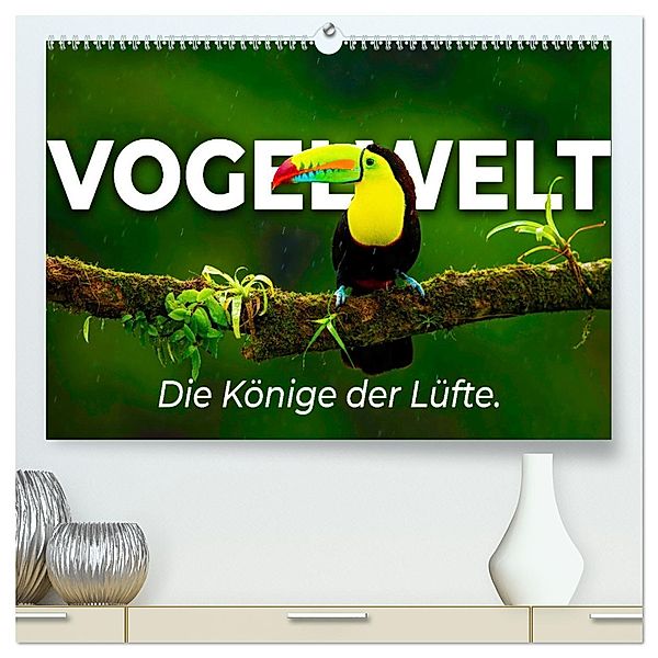 Vogelwelt - Die Könige der Lüfte. (hochwertiger Premium Wandkalender 2025 DIN A2 quer), Kunstdruck in Hochglanz, Calvendo, Happy Monkey