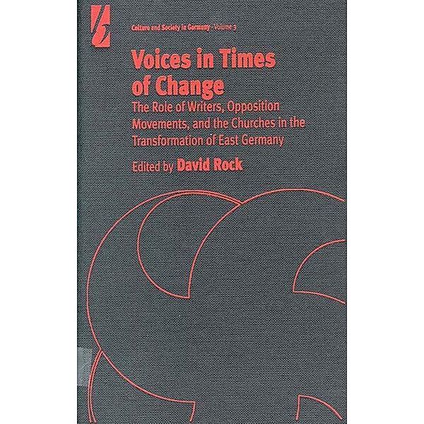 Voices in Times of Change / Culture & Society in Germany Bd.3