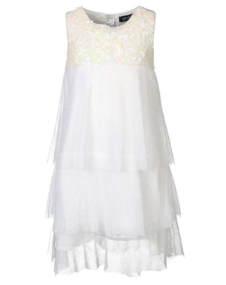 Volant-Kleid SHIMMERY SUMMER mit Pailletten in weiß kaufen