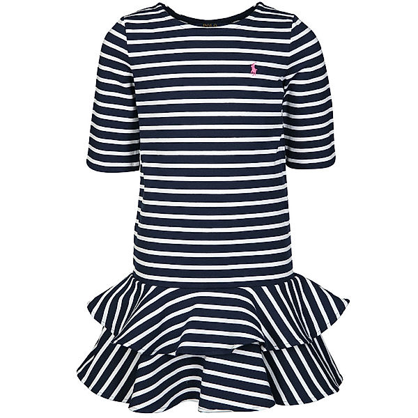 Polo Ralph Lauren Volant-Kleid STRIPE KNIT in navy/weiß