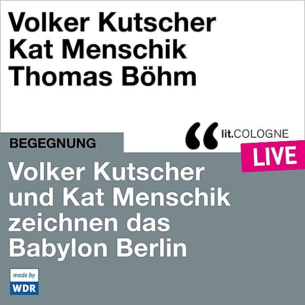 Volker Kutscher und Kat Menschik zeichnen das Babylon Berlin, Kat Menschik, Volker Kutscher