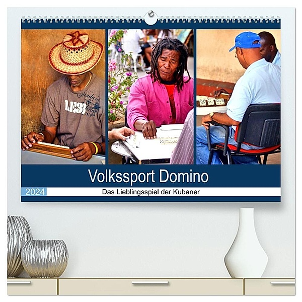 Volkssport Domino - Das Lieblingsspiel der Kubaner (hochwertiger Premium Wandkalender 2024 DIN A2 quer), Kunstdruck in Hochglanz, Henning von Löwis of Menar