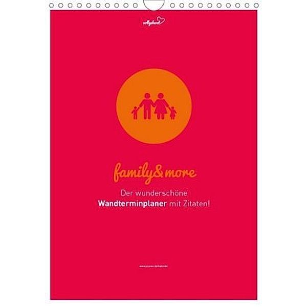 vollgeherzt: Familienplaner family&more - Der wunderschöne Wandterminplaner mit Zitaten! (Wandkalender 2020 DIN A4 hoch), Leo Vollgeherzt