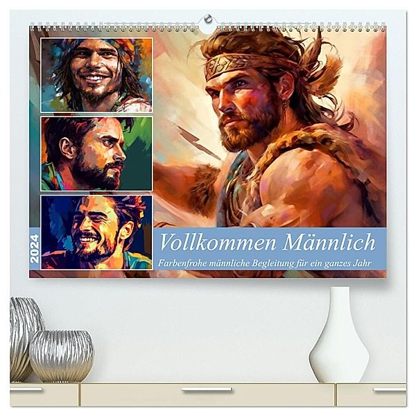 Vollkommen Männlich (hochwertiger Premium Wandkalender 2024 DIN A2 quer), Kunstdruck in Hochglanz, Kerstin Waurick