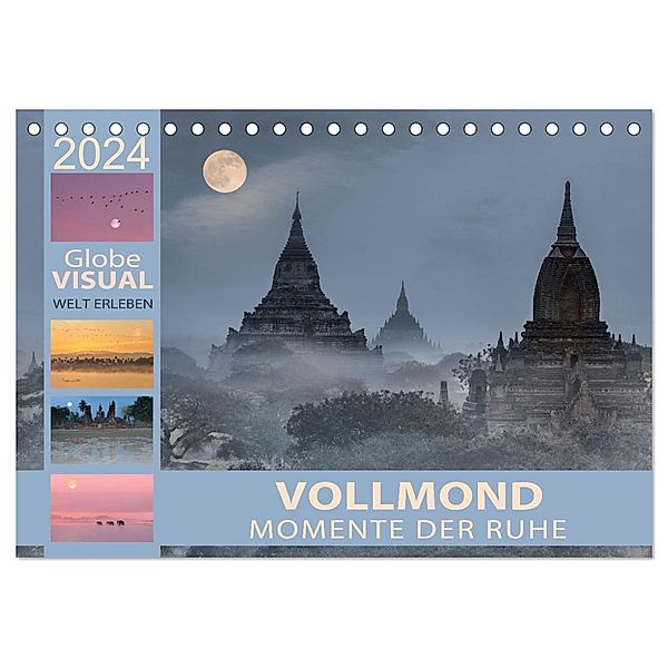 Vollmond - Momente der Ruhe (Tischkalender 2024 DIN A5 quer), CALVENDO Monatskalender, Globe VISUAL