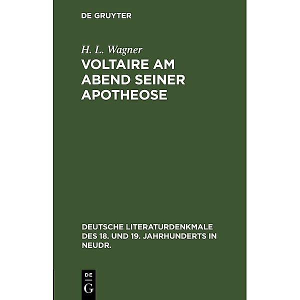 Voltaire am Abend seiner Apotheose, H. L. Wagner