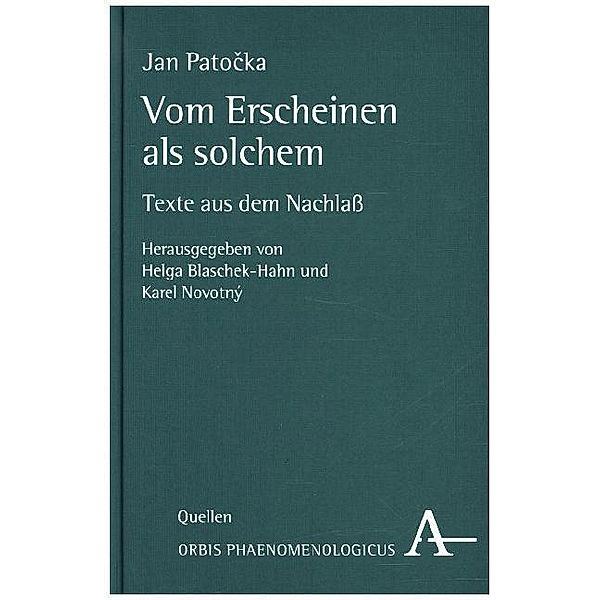 Vom Erscheinen als solchem, Jan Patocka