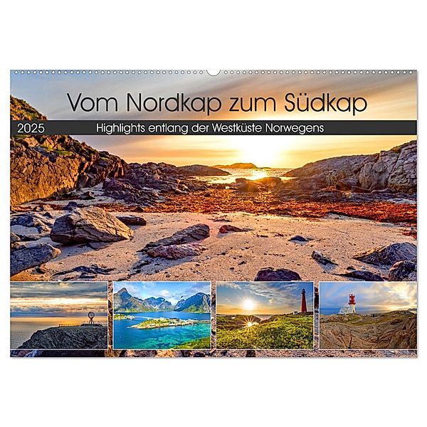 Vom Nordkap zum Südkap (Wandkalender 2025 DIN A2 quer), CALVENDO Monatskalender, Calvendo, Christa Kramer