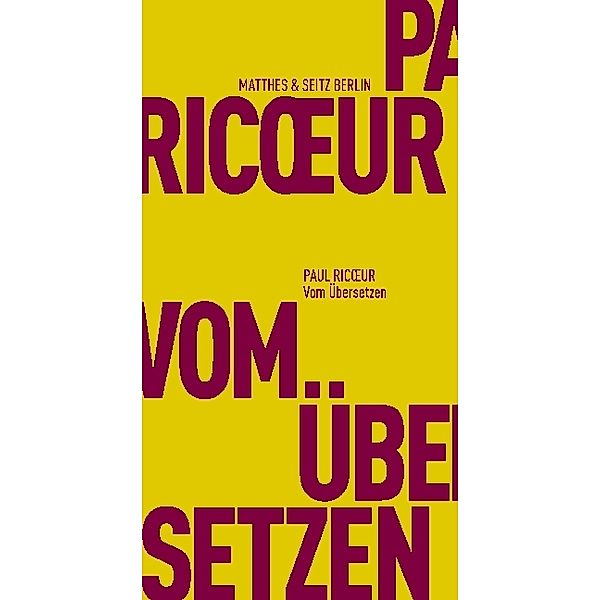 Vom Übersetzen, Paul Ricoeur