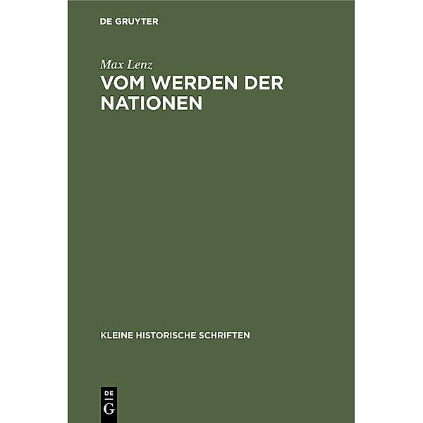 Vom Werden der Nationen / Jahrbuch des Dokumentationsarchivs des österreichischen Widerstandes, Max Lenz