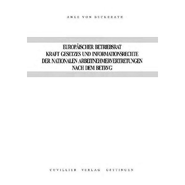 von Beckerath, A: Europäischer Betriebsrat kraft Gesetzes un, Anke von Beckerath