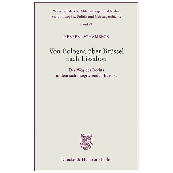 Von Bologna über Brüssel nach Lissabon, Herbert Schambeck