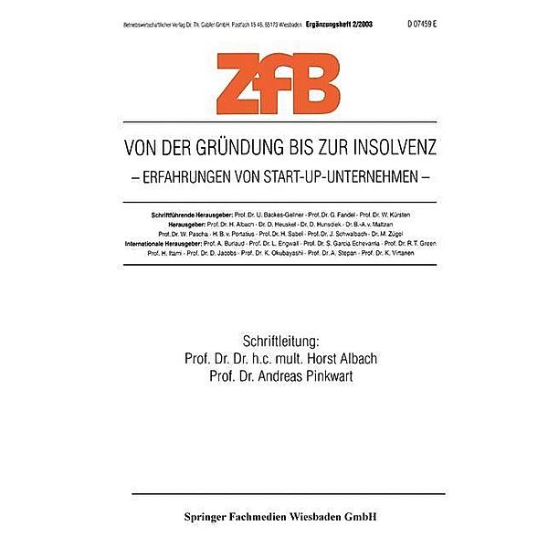 Von der Gründung bis zur Insolvenz Erfahrungen von Start-Up-Unternehmen