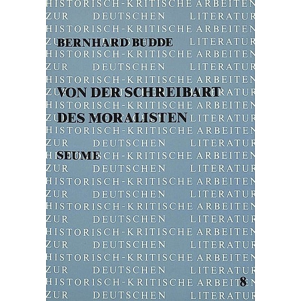 Von der Schreibart des Moralisten, Bernhard Budde