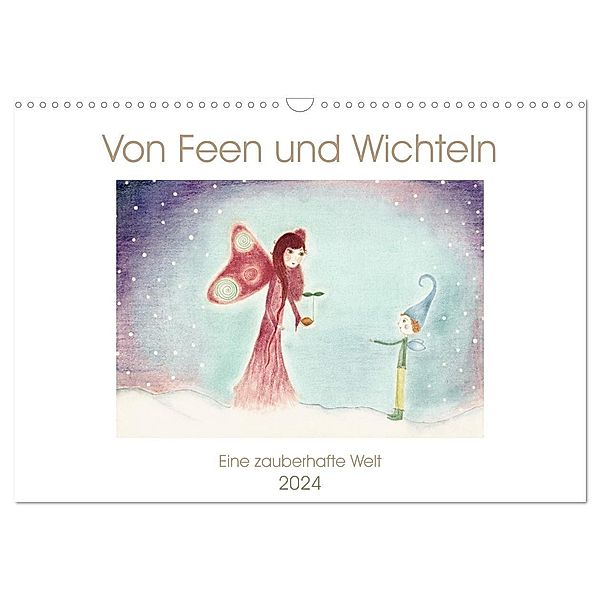 Von Feen und Wichteln (Wandkalender 2024 DIN A3 quer), CALVENDO Monatskalender, Farnwirbel