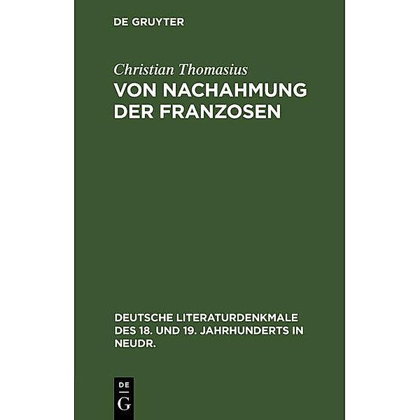 Von Nachahmung der Franzosen, Christian Thomasius