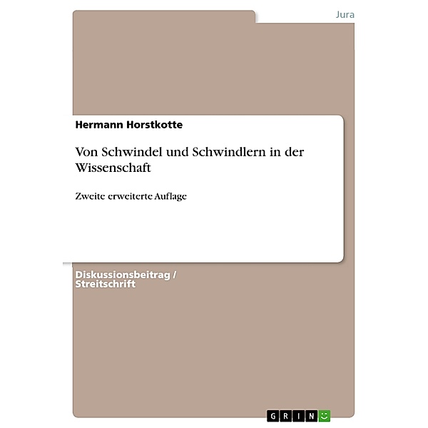 Von Schwindel und Schwindlern in der Wissenschaft, Hermann Horstkotte