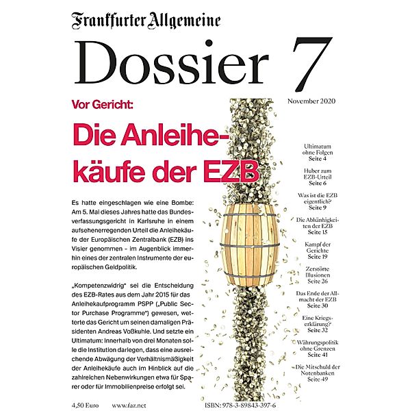 Vor Gericht: Die Anleihekäufe der EZB / Frankfurter Allgemeine Dossier Bd.7, Frankfurter Allgemeine Archiv