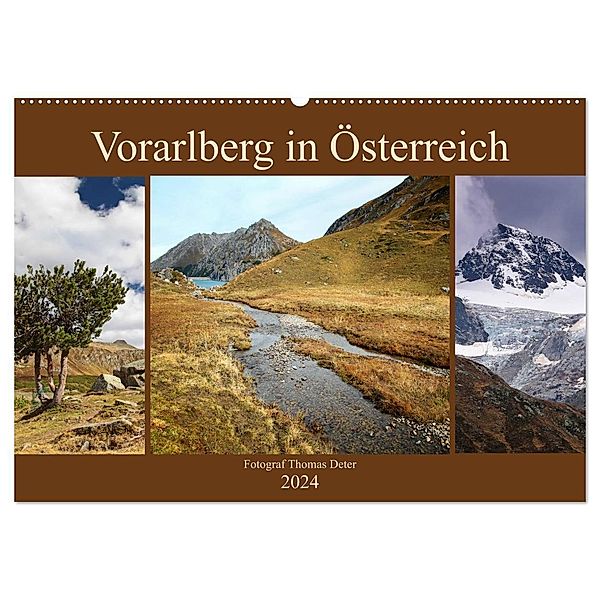 Vorarlberg in Österreich (Wandkalender 2024 DIN A2 quer), CALVENDO Monatskalender, Thomas Deter