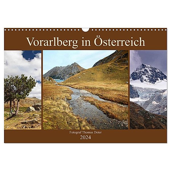 Vorarlberg in Österreich (Wandkalender 2024 DIN A3 quer), CALVENDO Monatskalender, Thomas Deter