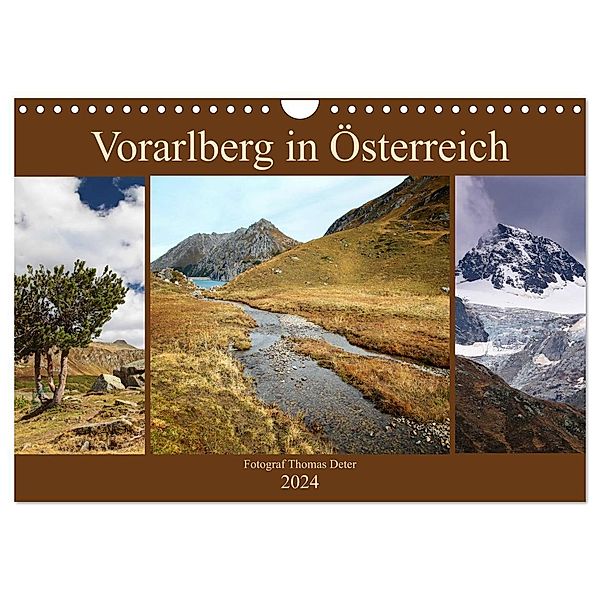 Vorarlberg in Österreich (Wandkalender 2024 DIN A4 quer), CALVENDO Monatskalender, Thomas Deter