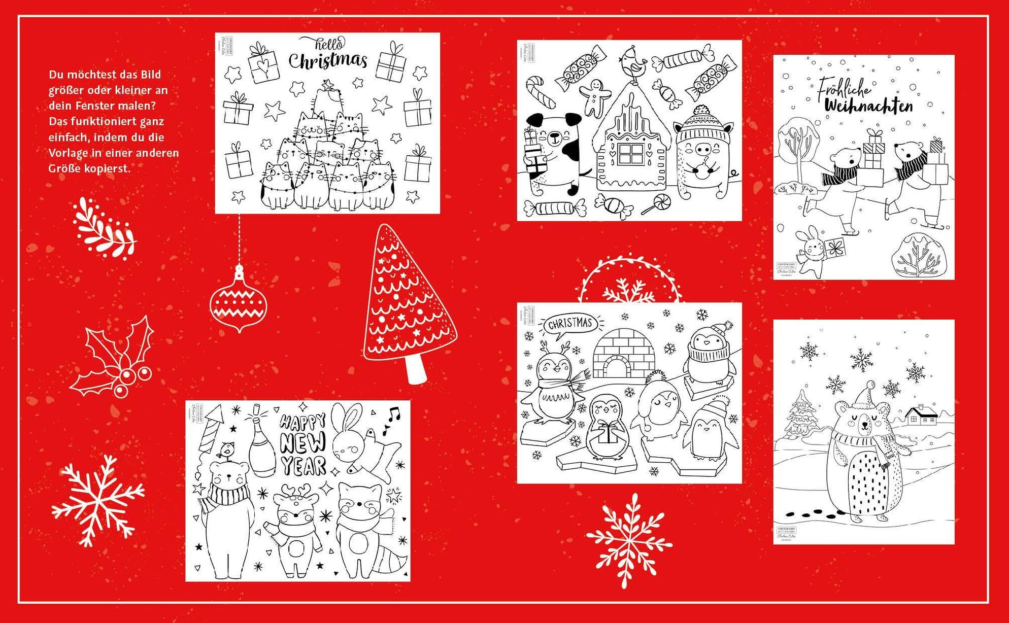 Vorlagenmappe Fensterbilder malen mit dem Kreidemarker - Christmas Cuties