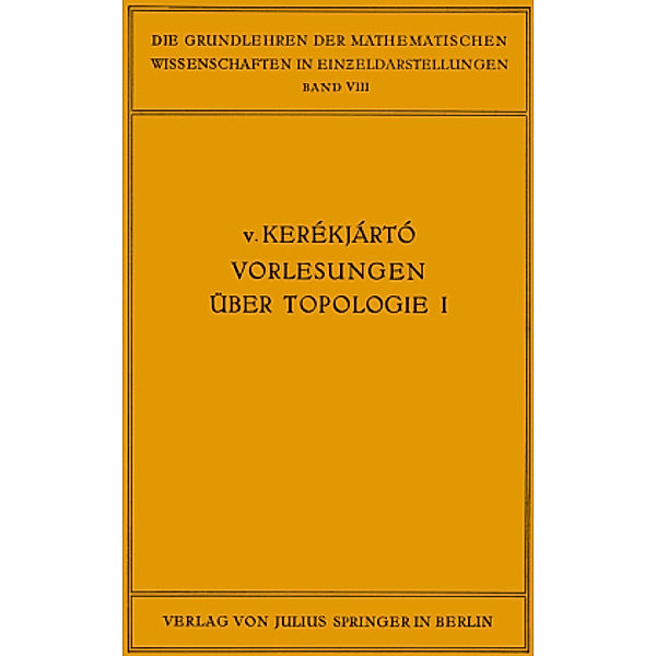 Vorlesungen über Topologie, B. v. Keraekjaartao