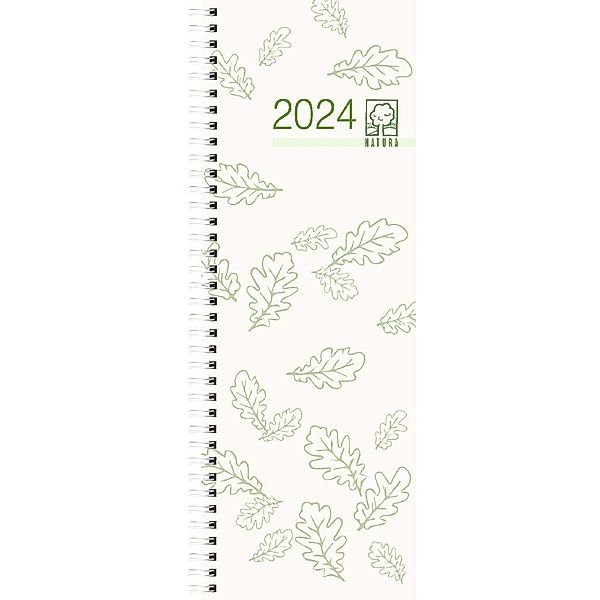 Vormerkbuch Recycling 2024 - Bürokalender 10,5x29,7 cm - 1 Woche auf 1 Seite - mit Ringbindung - aus Recyclingpapier - Tischkalender - 718-0700