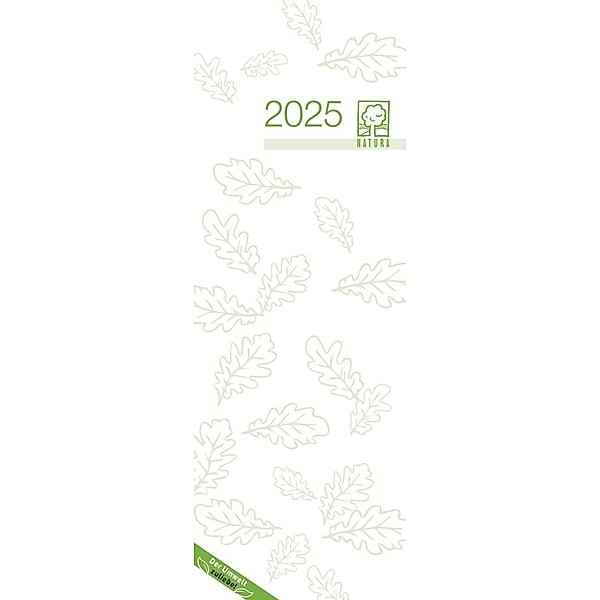 Vormerkbuch Recycling 2025 - Bürokalender 10,5x29,7 cm - 1 Woche auf 1 Seite - mit Ringbindung - aus Recyclingpapier - Tischkalender - 718-0700