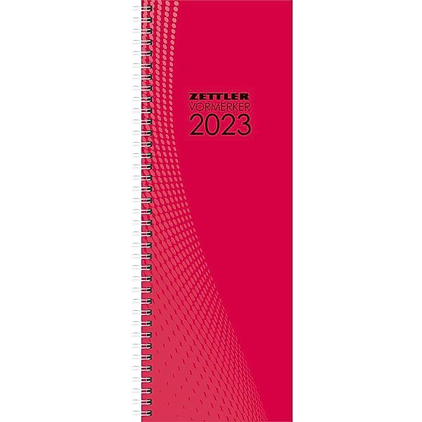 Vormerkbuch rot 2023 - Bürokalender 10,5x29,7 cm - 1 Woche auf 1 Seite - mit Ringbindung - robuster Kartoneinband - Tisc
